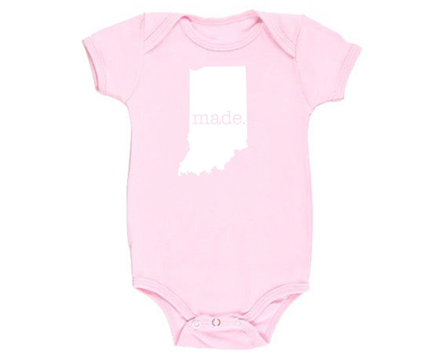Indiana 'Made.' Cotton One Piece Bodysuit - Infant Girl and Boy Gift American Made Baby Clothing