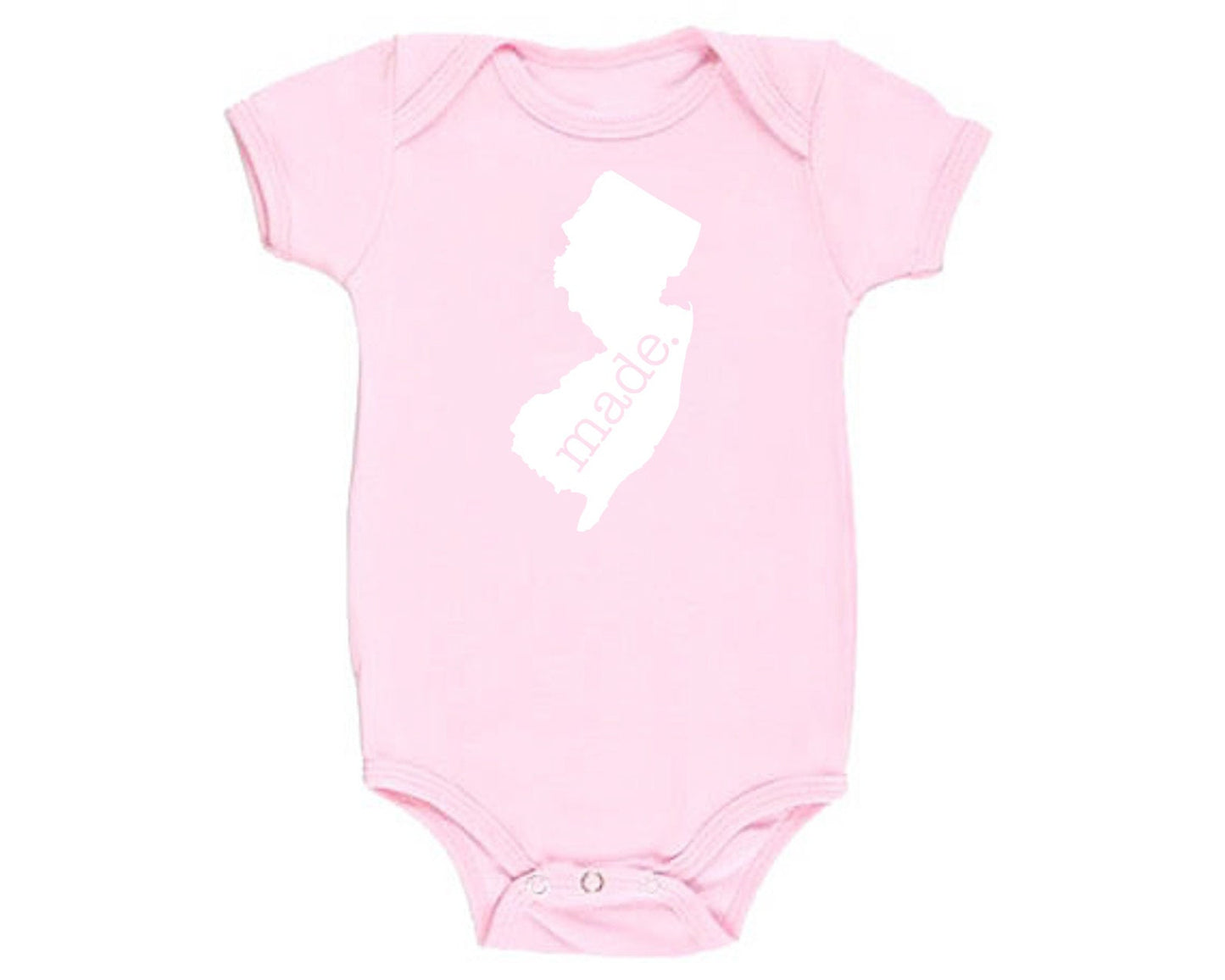 New Jersey 'Made.' Cotton One Piece Bodysuit - Infant Girl and Boy Gift American Made Baby Clothing