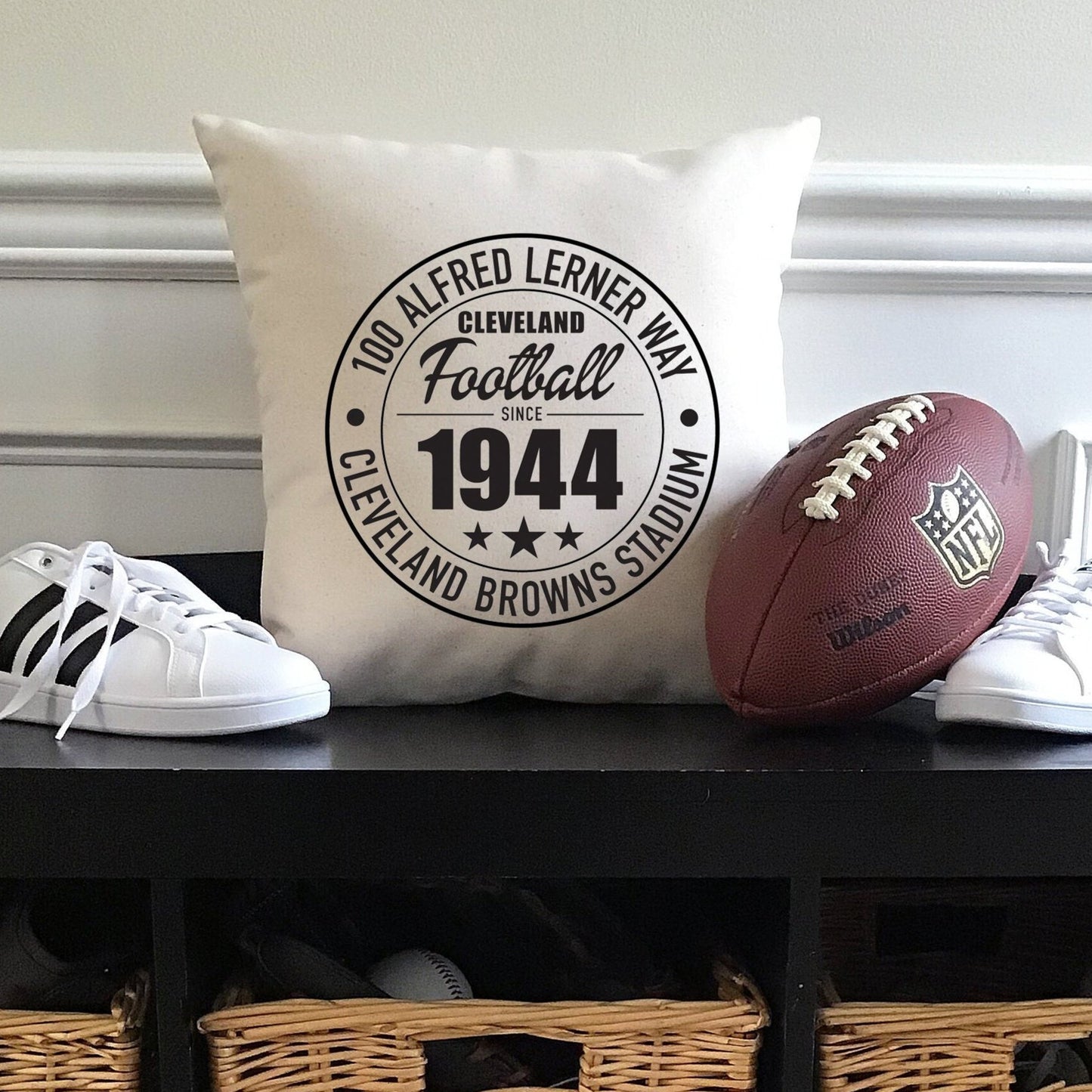 Cleveland Browns Football | Cleveland Browns Stadium Address Canvas Pillow or Pillow Cover