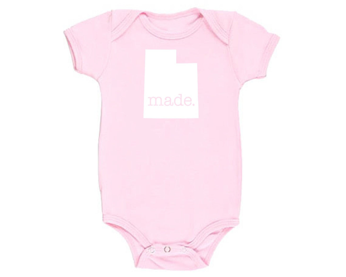 Utah 'Made.' Cotton One Piece Bodysuit - Infant Girl and Boy Gift American Made Baby Clothing