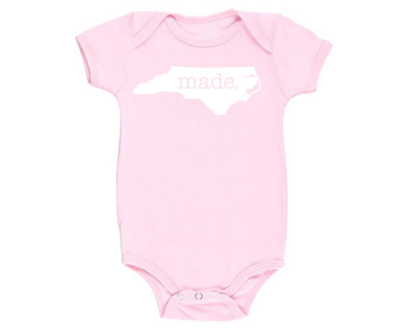 North Carolina 'Made.' Cotton One Piece Bodysuit - Infant Girl and Boy Gift American Made Baby Clothing