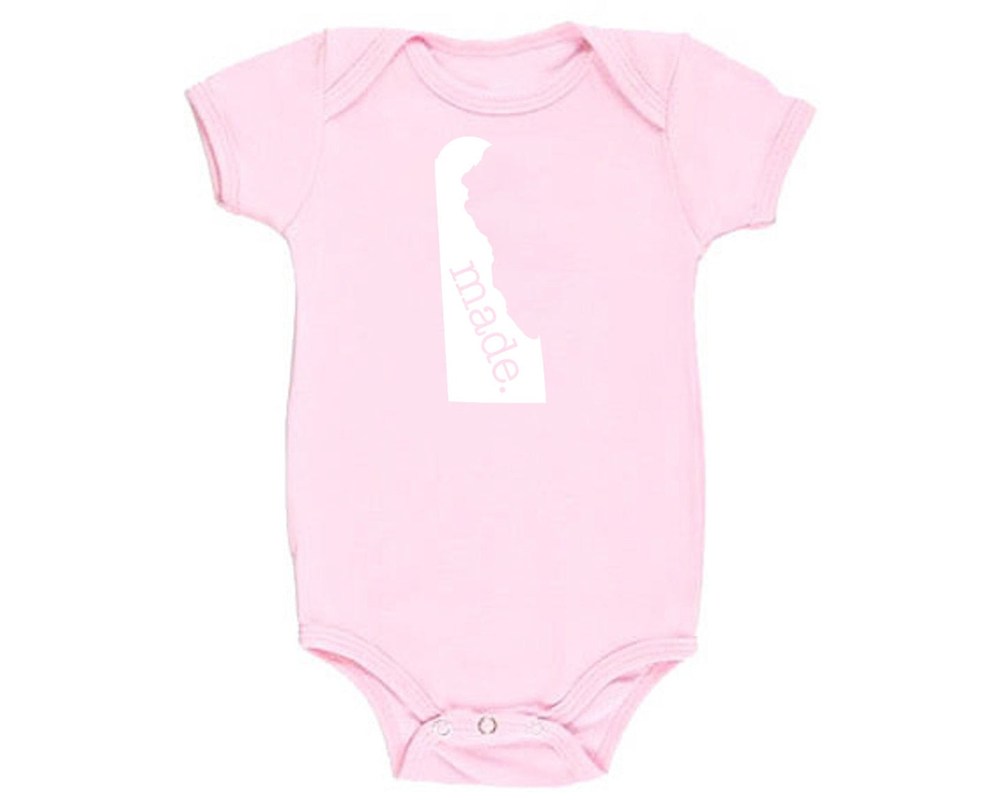 Delaware 'Made.' Cotton One Piece Bodysuit - Infant Girl and Boy Gift American Made Baby Clothing