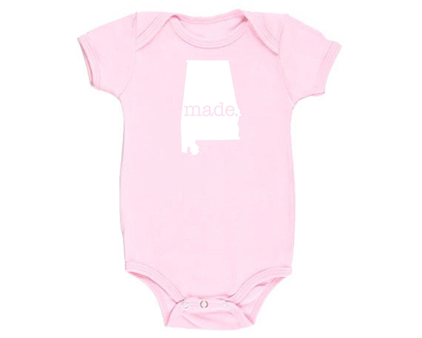 Alabama 'Made.' Cotton One Piece Bodysuit - Infant Girl and Boy Gift American Made Baby Clothing