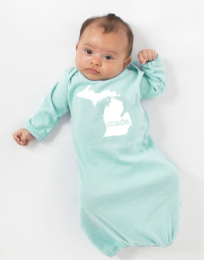 All States 'Made' Newborn Baby Gown - Infant Girl and Boy