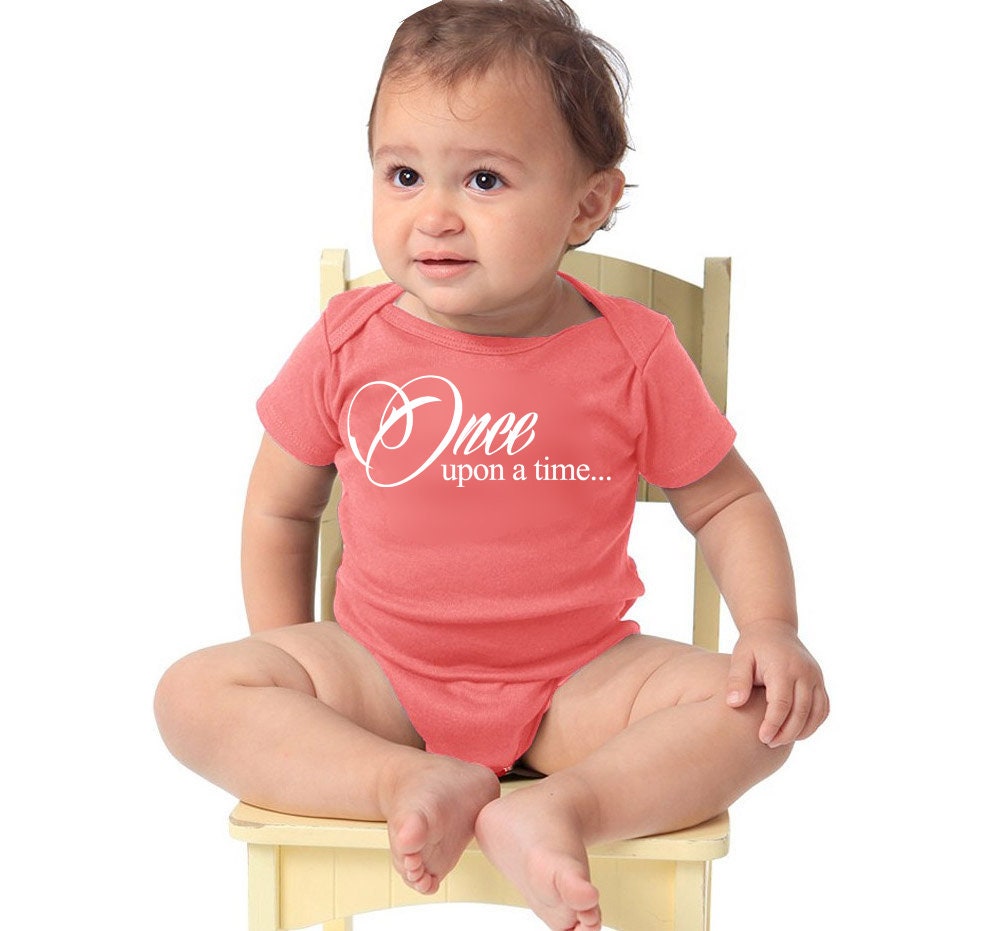 Once Upon A Time Cotton One Piece Bodysuit - Infant Girl and Boy Gift American Made Baby Clothing - Book Shower Gift