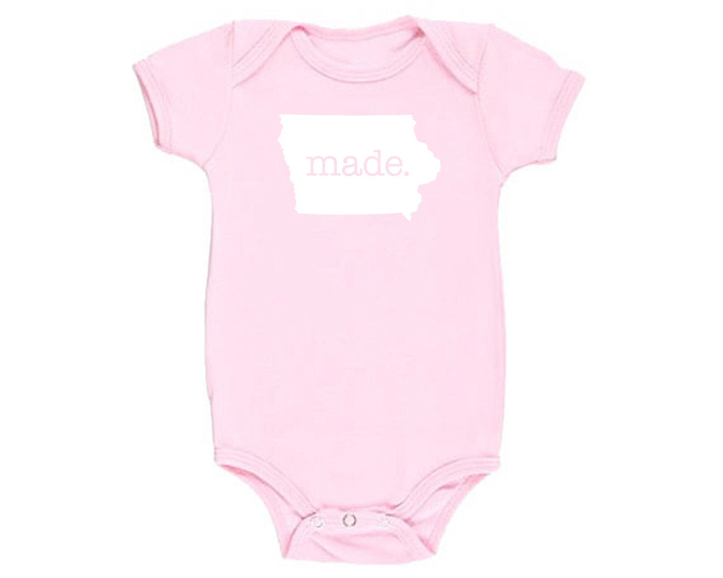 Iowa 'Made.' Cotton One Piece Bodysuit - Infant Girl and Boy Gift American Made Baby Clothing
