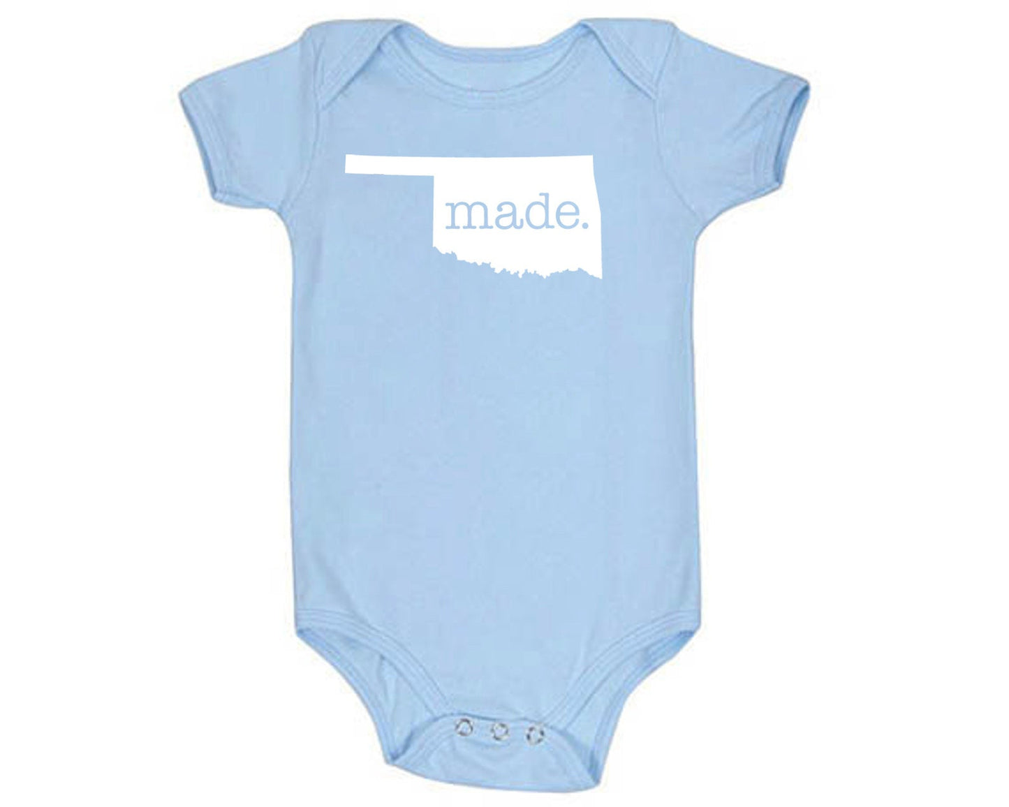 Oklahoma 'Made.' Cotton One Piece Bodysuit - Infant Girl and Boy Gift American Made Baby Clothing