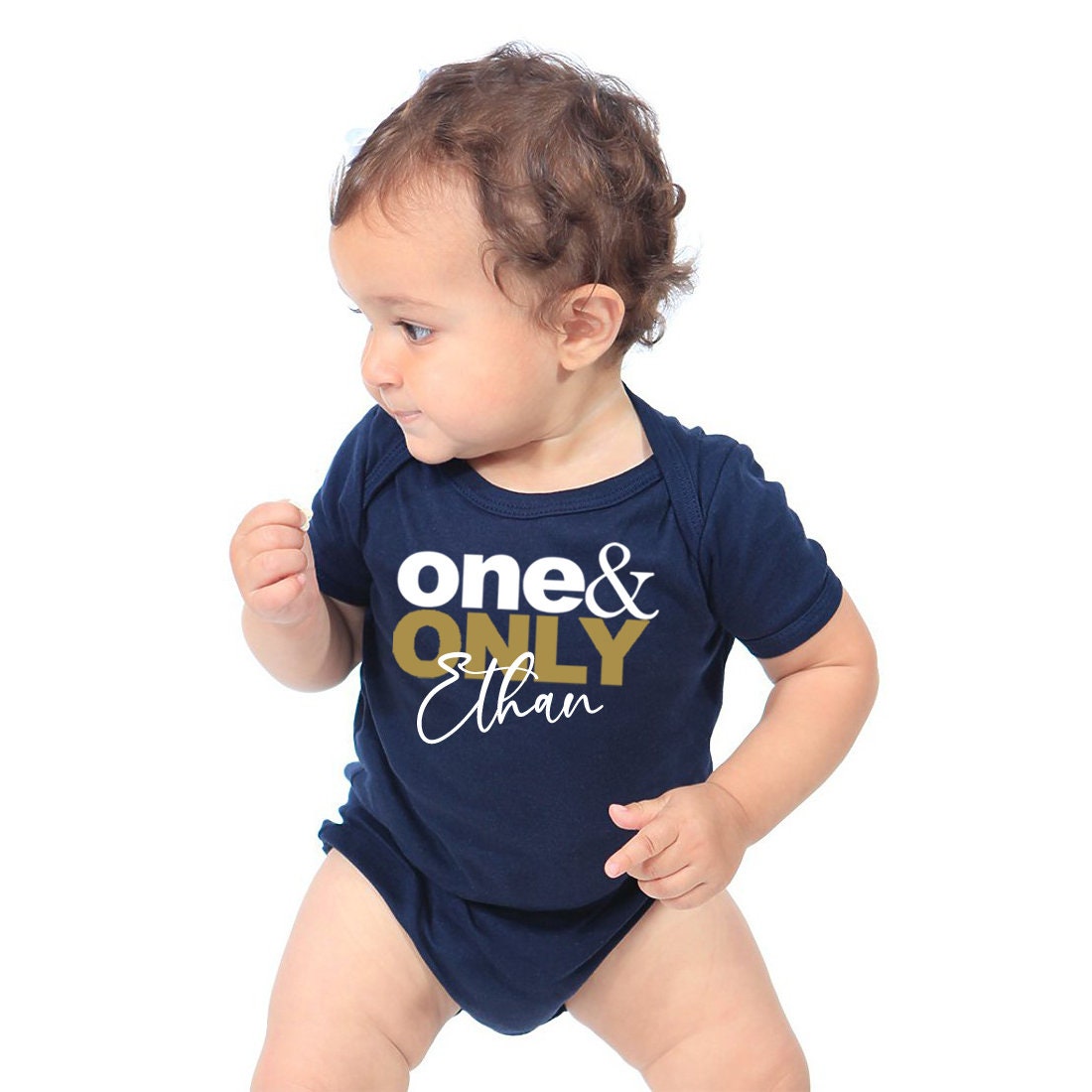 One & Only Personalized Cotton One Piece Bodysuit - Infant Girl and Boy Gift American Made Baby Clothing