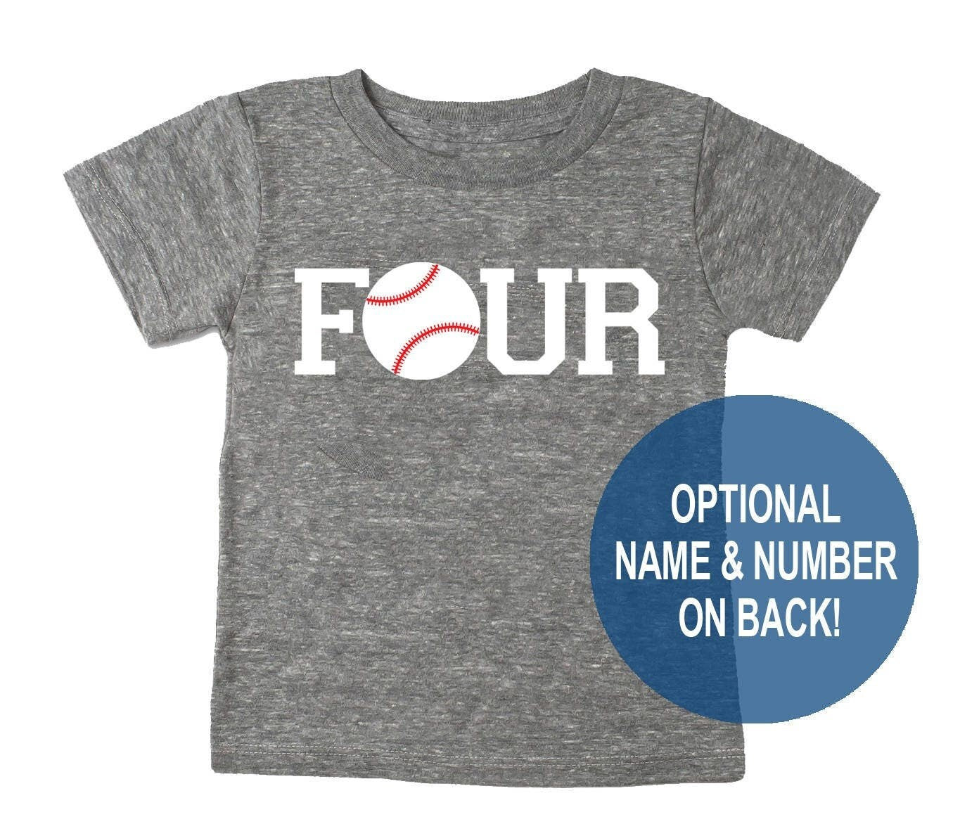 4th Birthday 'Four' Baseball Tri Blend T-Shirt