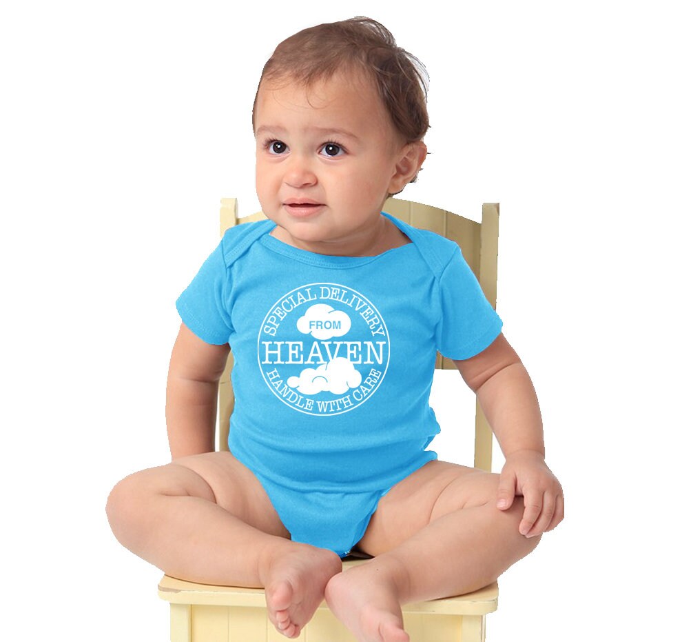 Special Delivery From Heaven • Handle with Care Cotton Baby Bodysuit