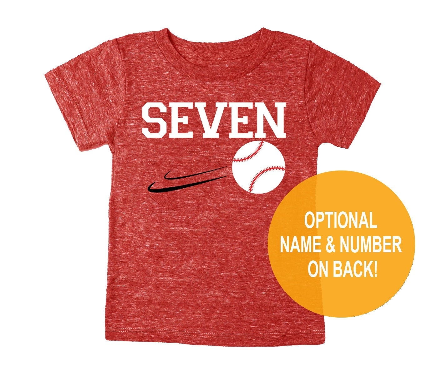 7th Birthday 'Seven' Baseball T-Shirt