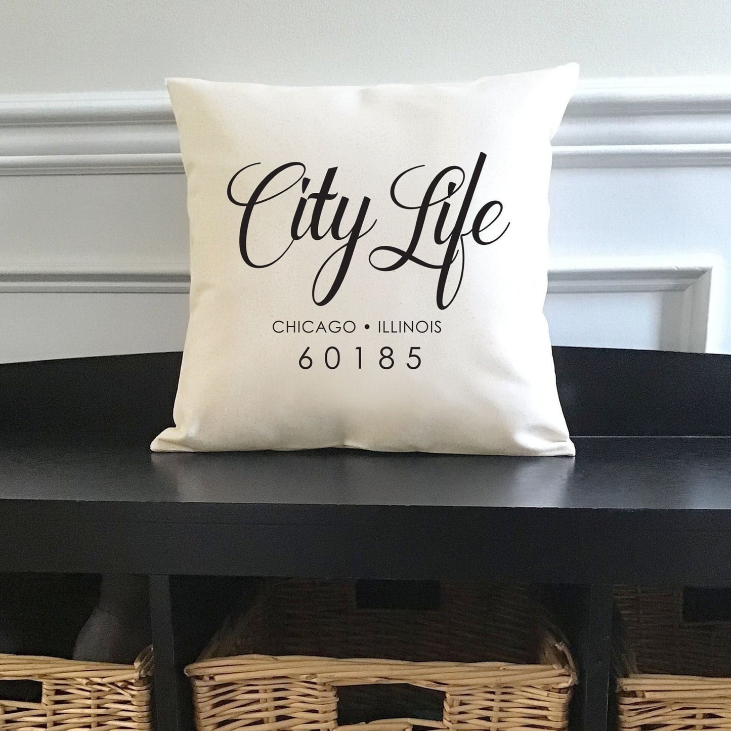 Custom City Life Canvas Pillow or Pillow Cover