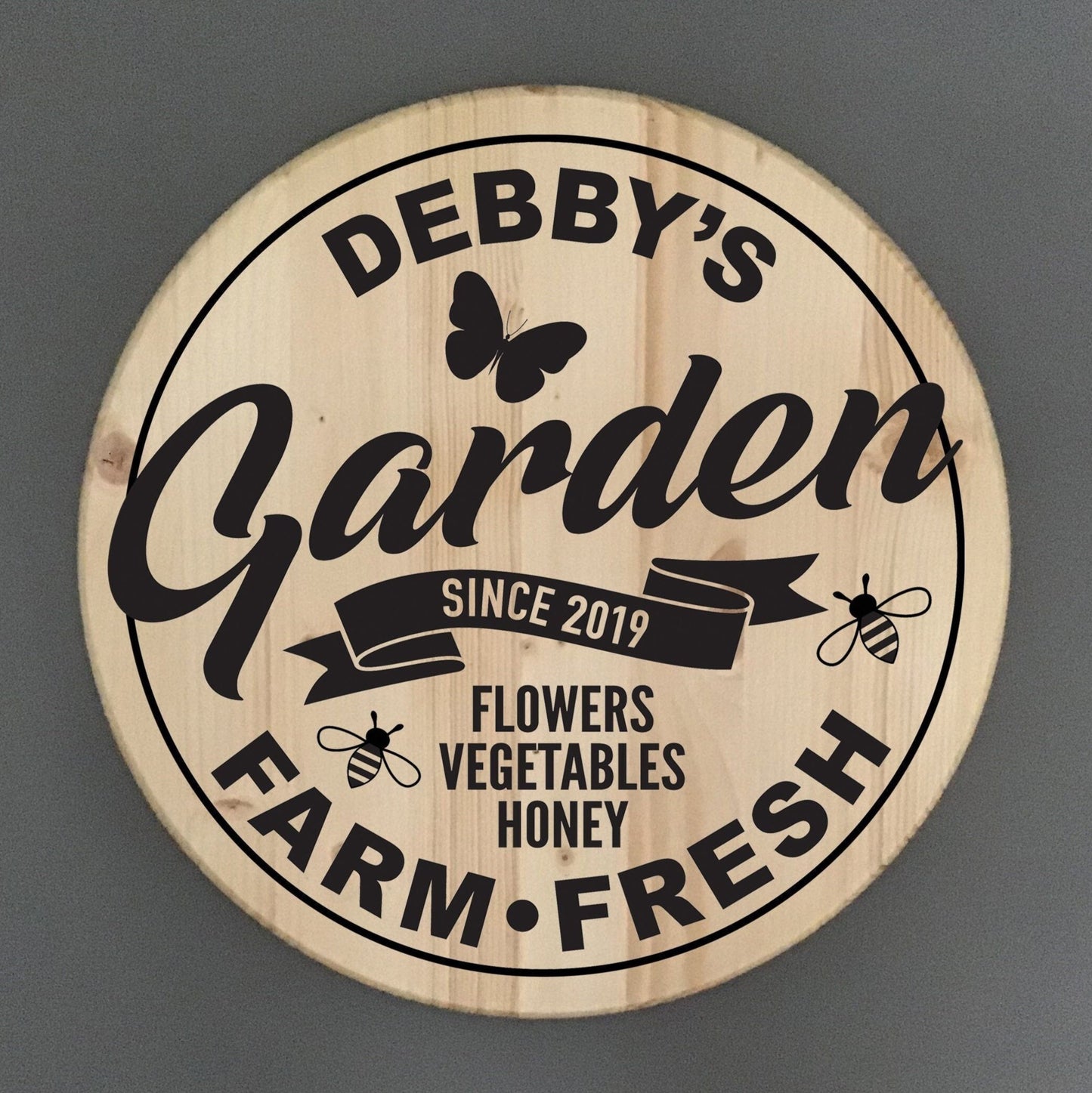 Personalized Garden Pine Wood Sign