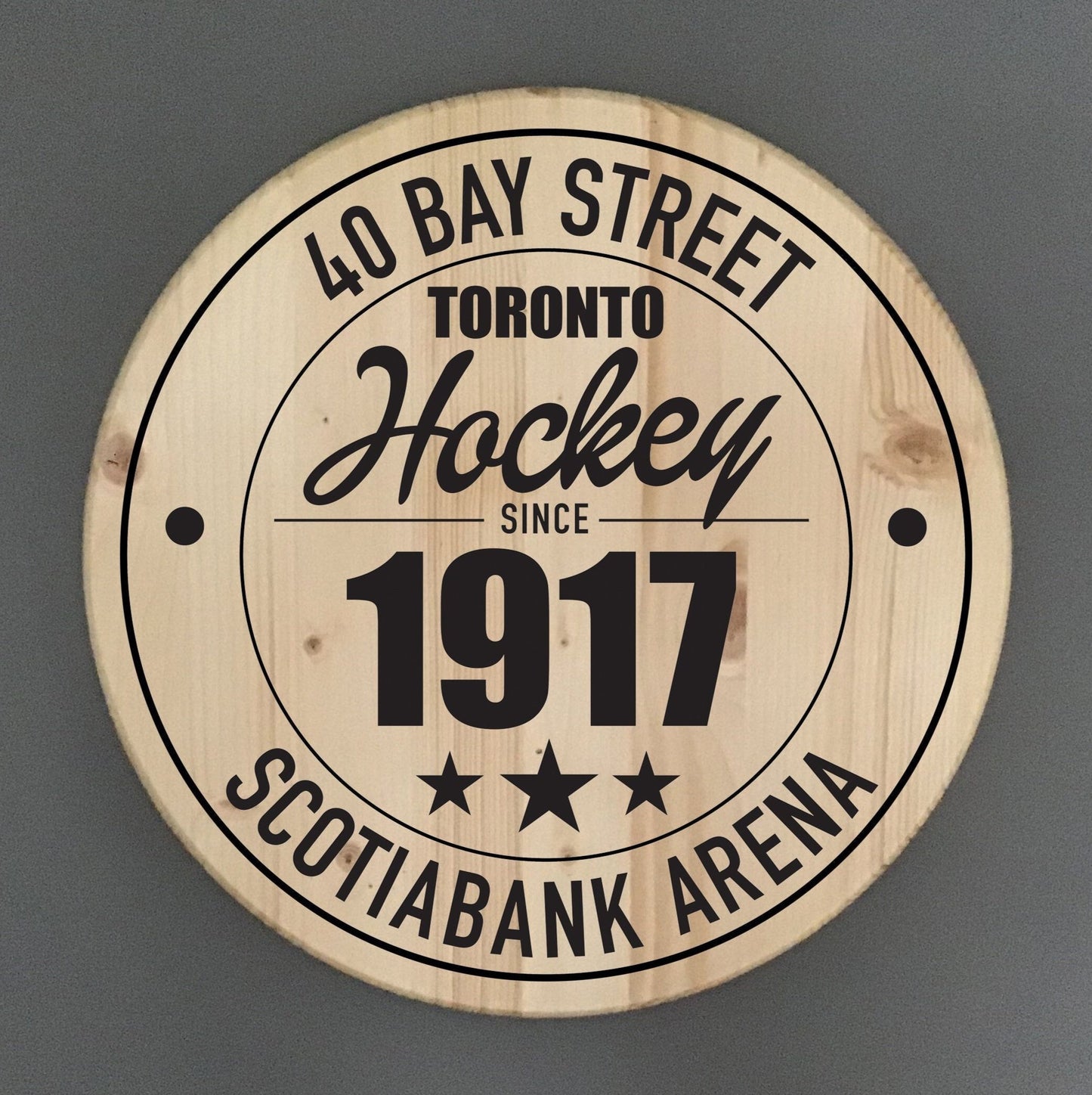Toronto Maple Leafs Hockey| Scotiabank Arena Address Solid Pine Wood Sign