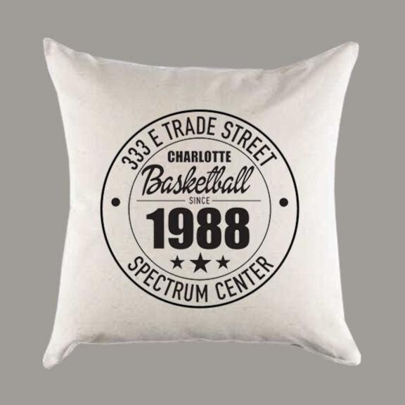 Charlotte Hornets Basketball | Spectrum Center Address Canvas Pillow or Pillow Cover
