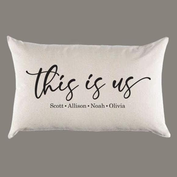Personalized 'This is us' Canvas Pillow or Pillow Cover