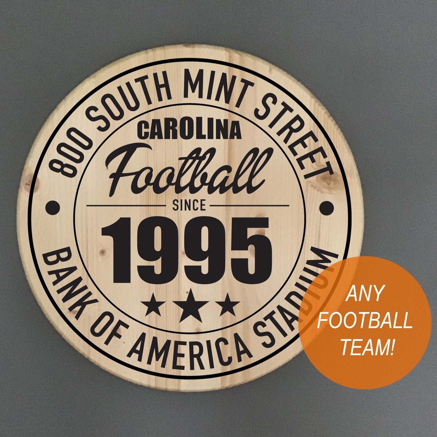 Custom Football Stadium Address Solid Pine Wood Sign