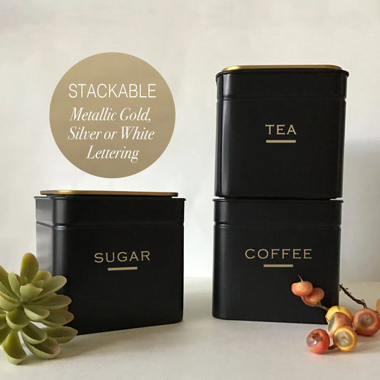 Coffee, Tea, Sugar, or Cocoa Tin Canister