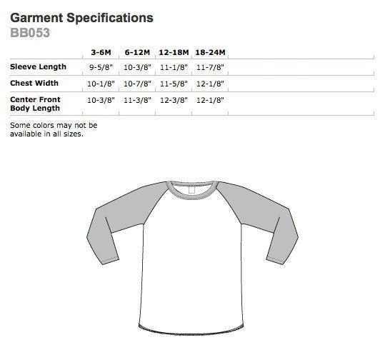 Infant 'Baby Bear' Baseball Jersey  -  Baby Shower or New Baby Gift Poly Cotton 3/4 Sleeve Baseball Shirt