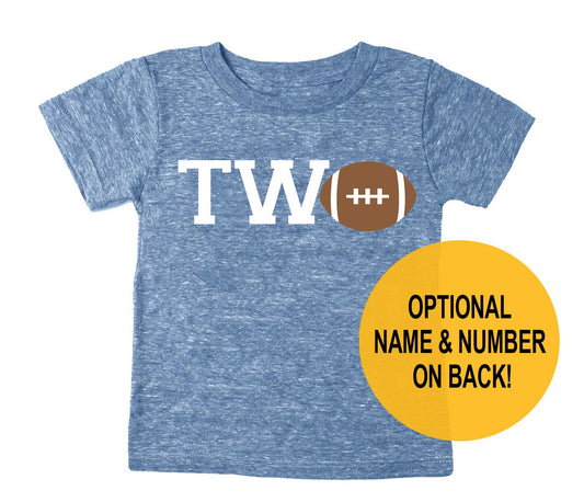 2nd Birthday 'Two' Football Tri Blend T-Shirt