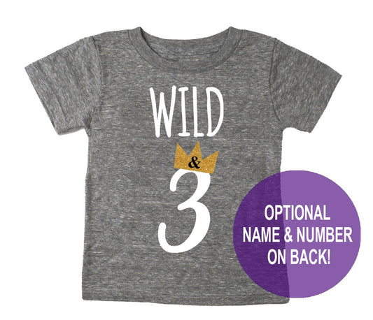 3rd Birthday 'Wild & Three' Tri Blend T-Shirt