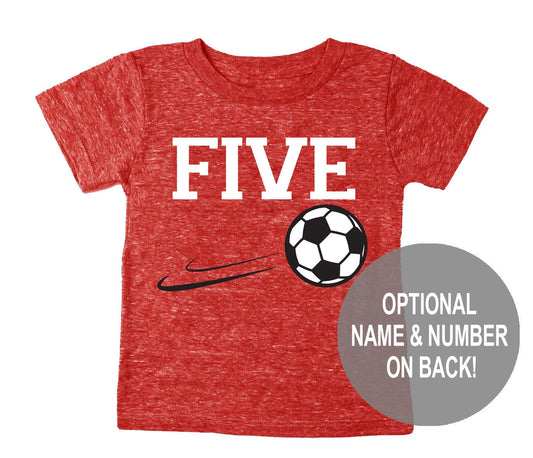 5th Birthday 'Five' Soccer Tri Blend T-Shirt