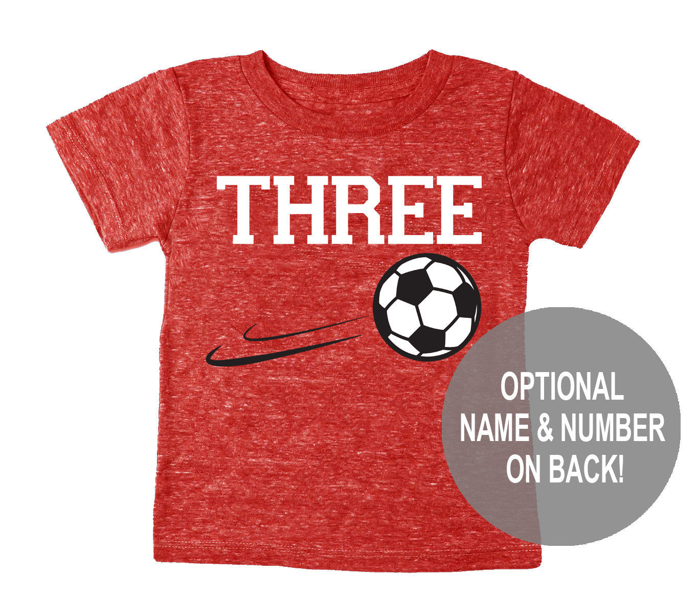 3rd Birthday 'Three' Soccer Tri Blend T-Shirt