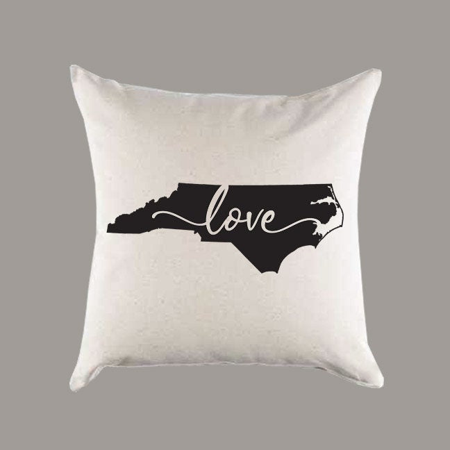 All States and Washington DC 'Love' 16" or 18" Canvas Pillow or Pillow Cover