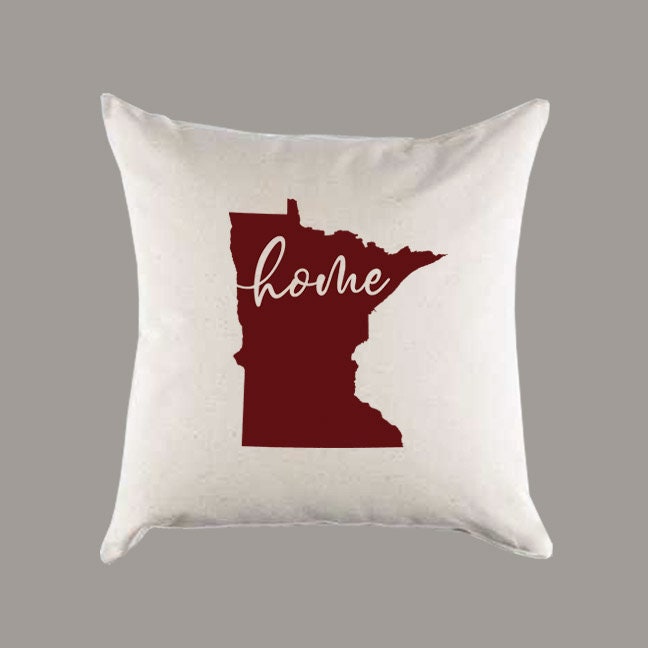 All States and Washington DC 'Home' 16" or 18" Canvas Pillow or Pillow Cover