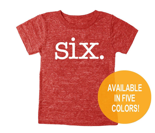 6th Birthday 'Six' Tri Blend T-Shirt