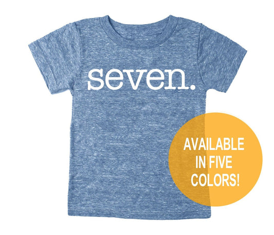 7th Birthday 'seven' Tri Blend T-Shirt