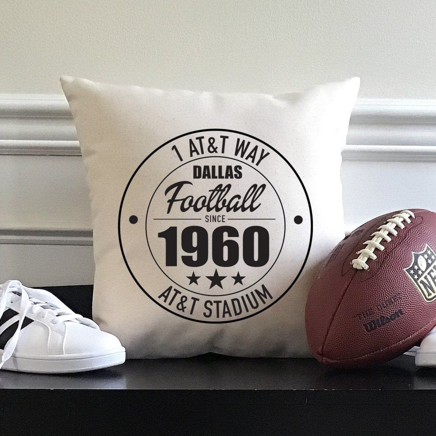 Dallas Cowboys Football | AT&T Stadium Address Canvas Pillow or Pillow Cover