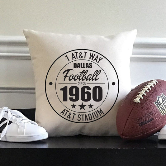 Dallas Cowboys Football | AT&T Stadium Address Canvas Pillow or Pillow Cover