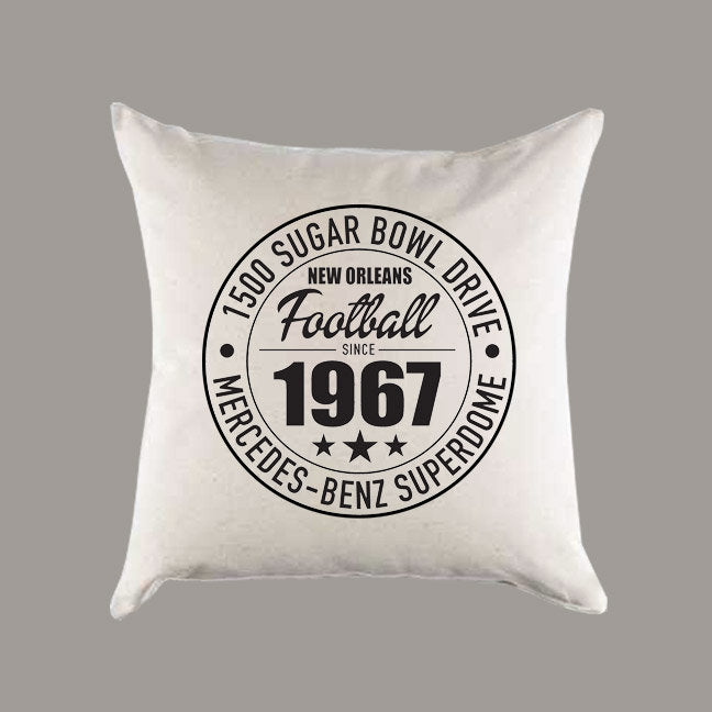 New Orleans Saints Football | Mercedes-Benz Superdome Address Canvas Pillow or Pillow Cover