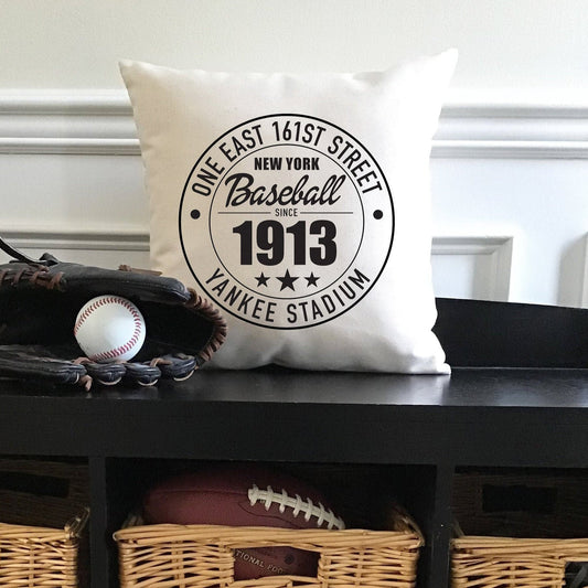 New York Yankees Baseball | Yankee Stadium Address Canvas Pillow or Pillow Cover