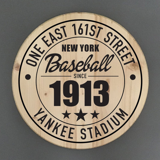 New York Yankees Baseball | Yankee Stadium Address Solid Pine Wood Sign