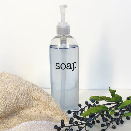 16 ounce Clear Plastic Soap Dispenser Bottle