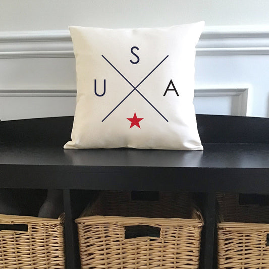 USA Fourth of July Canvas Pillow or Pillow Cover