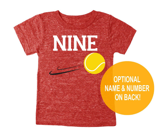 9th Birthday 'Nine' Tennis Ball Tri Blend T-Shirt