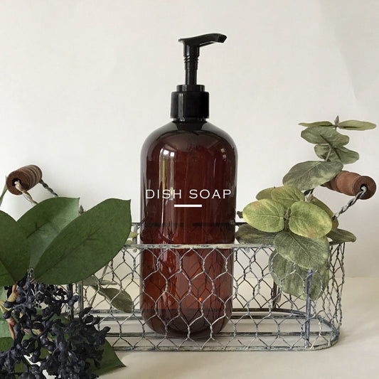16 ounce Amber Plastic Dish Soap Dispenser Bottle