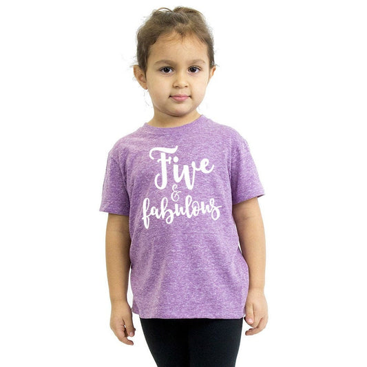 5th Birthday 'Five & fabulous' Tri Blend T-Shirt
