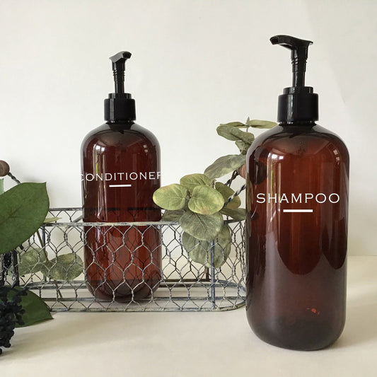 16 ounce Amber Plastic Shampoo or Conditioner Dispenser Bottle