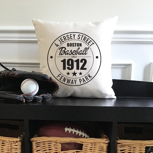 Boston Red Sox Baseball | Fenway Park Address Canvas Pillow or Pillow Cover