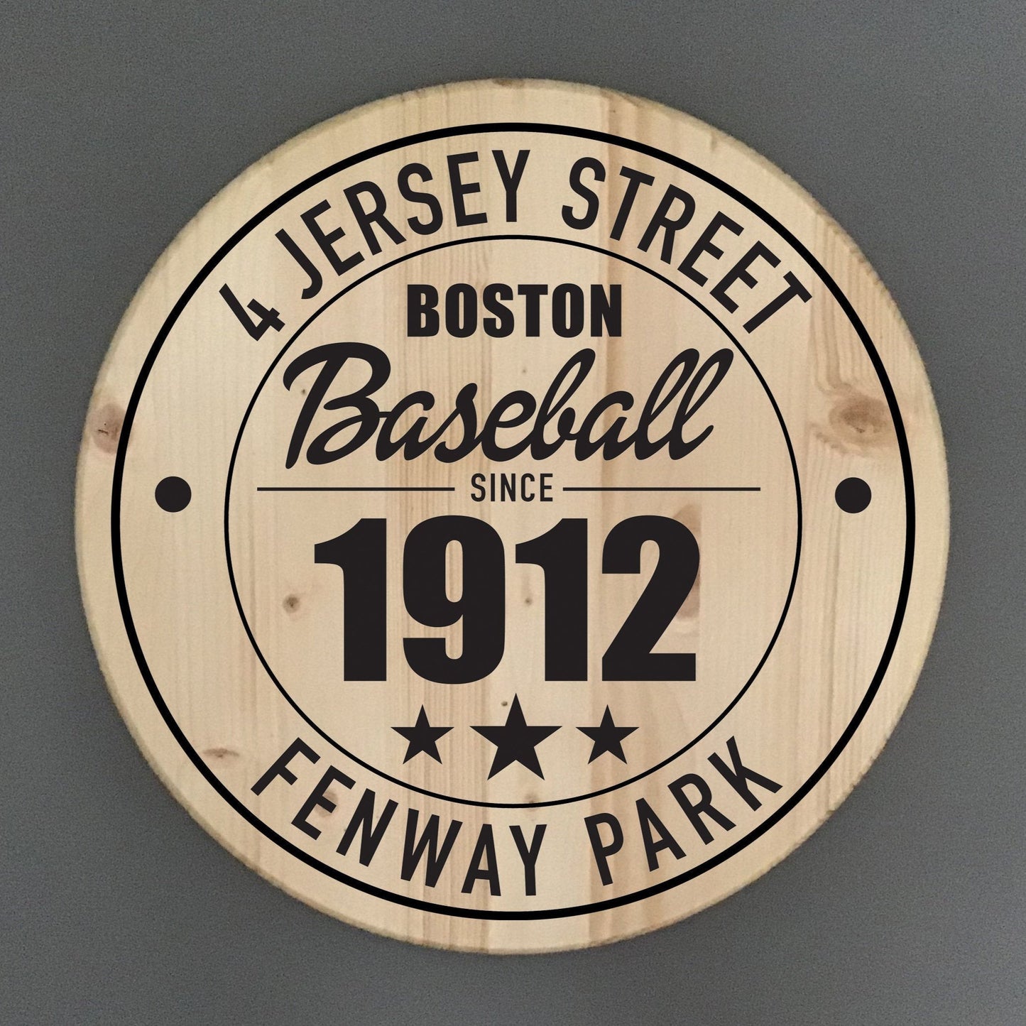 Boston Red Sox Baseball | Fenway Park Address Solid Pine Wood Sign
