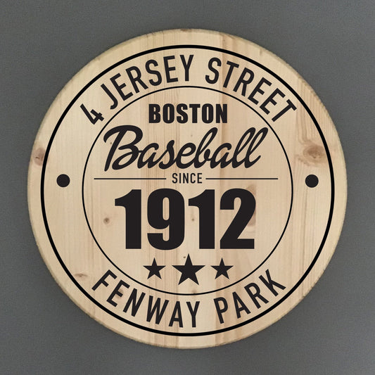 Boston Red Sox Baseball | Fenway Park Address Solid Pine Wood Sign