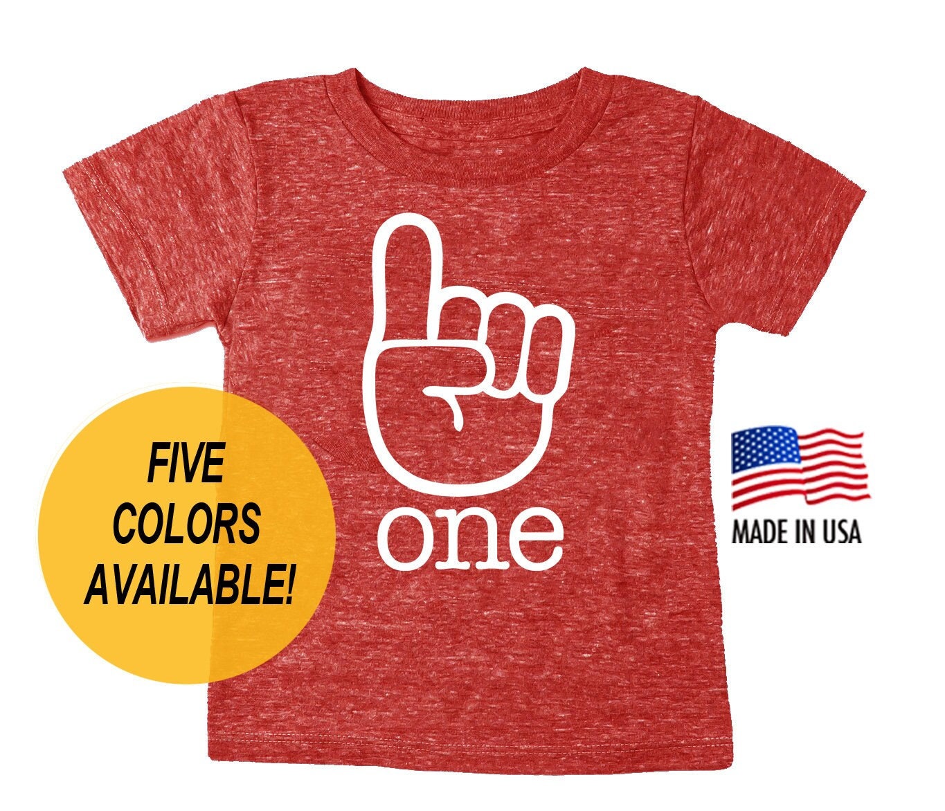 1st Birthday 'One' Finger Tri-blend T-Shirt