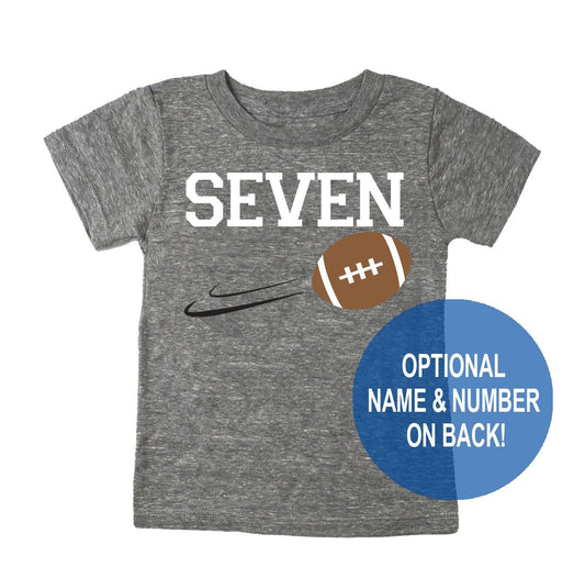 7th Birthday 'Seven' Football Tri Blend T-Shirt