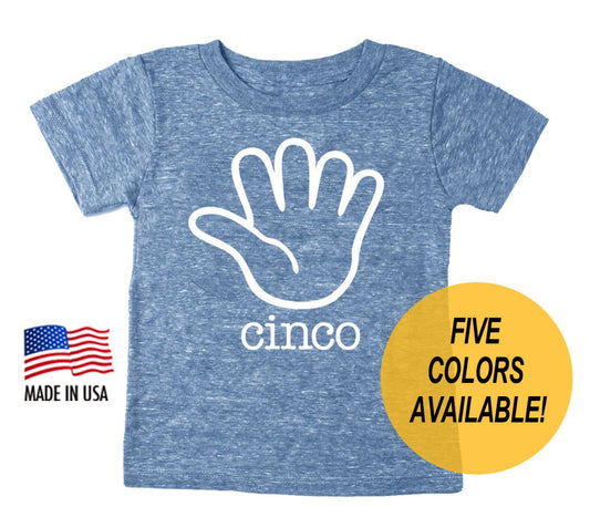 5th Birthday 'Cinco' Five Fingers Tri-blend T-shirt