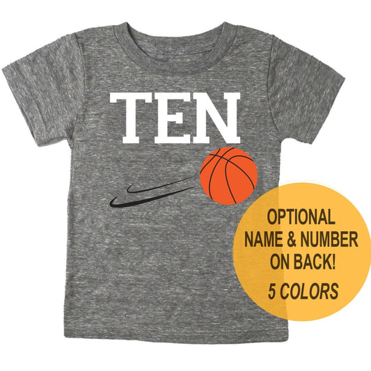 10th Birthday 'Ten' Basketball Tri Blend T-Shirt