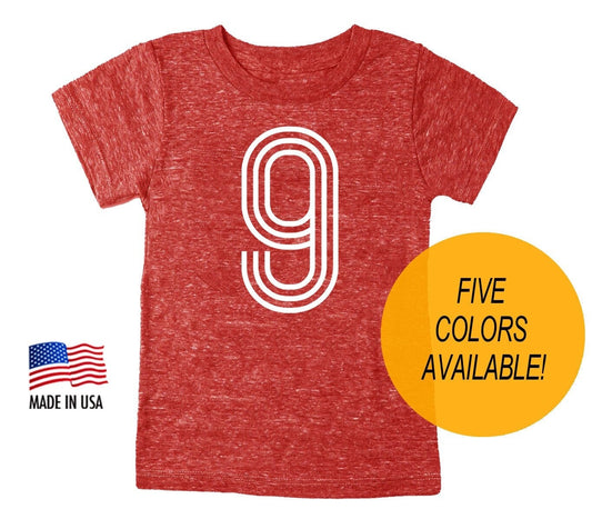 9th Birthday '9' Tri Blend T-Shirt